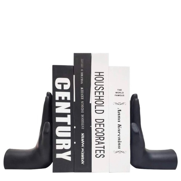 Luyesa Design matte black hand bookends. - Picture 3 of 5